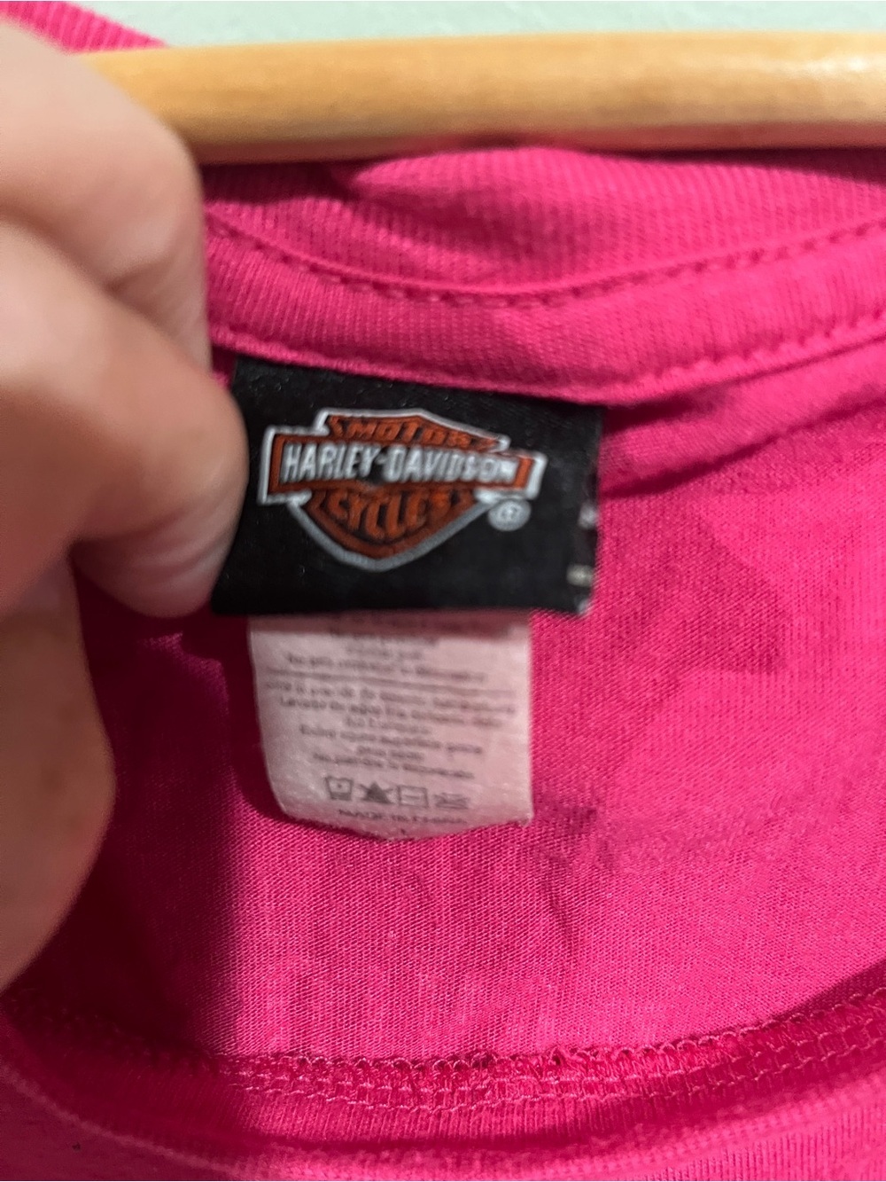 Harley-Davidson Hot Pink Short Sleeve Tee with Raised Logo - Picture 12 of 13